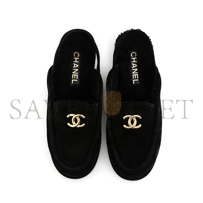 CHANEL SUEDE PLUSH MULES G46601